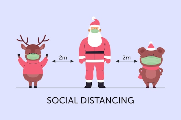 クリスマスキャラクターとの社会的距離