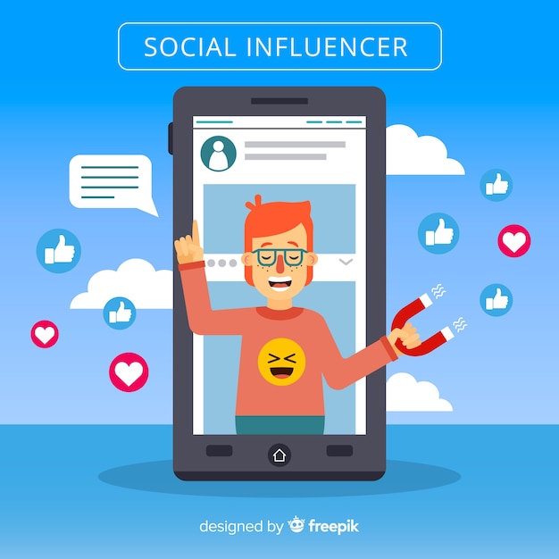 Free vector social influencer marketing