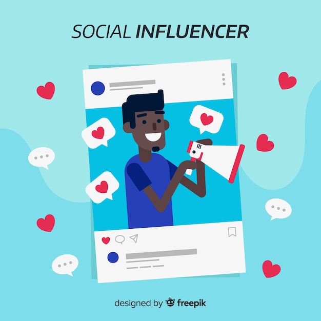 Free vector social influencer