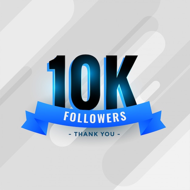 Free vector social media 10k followers or 10000 subscribers thank you banner