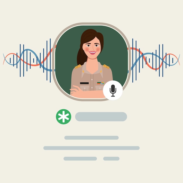 Приложение для социальных сетей для подключения приложения аудиочата на смартфоне. Тайский учитель и правительственный персонаж.
