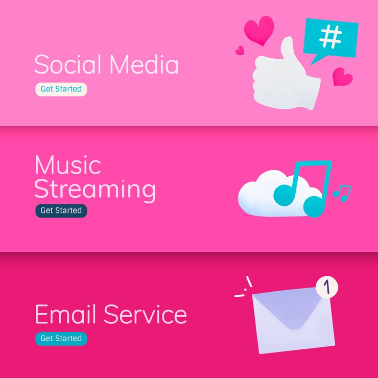 Free Vector social media application banner vectors