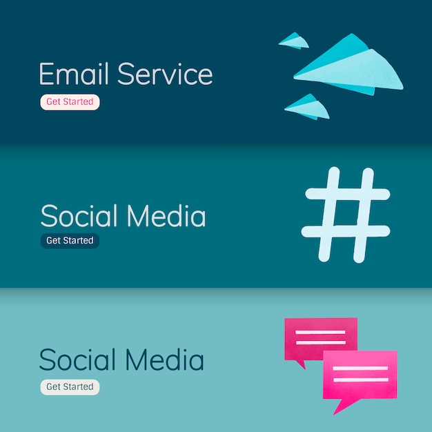 Free vector social media application banner vectors