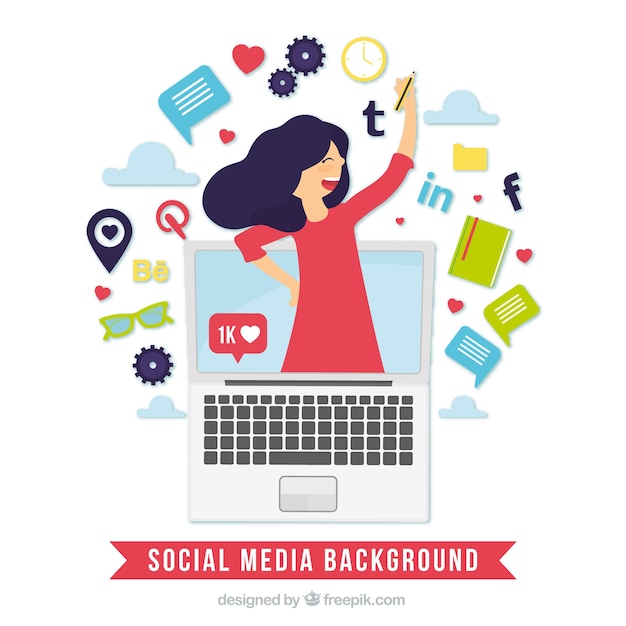 Free vector social media background in flat style