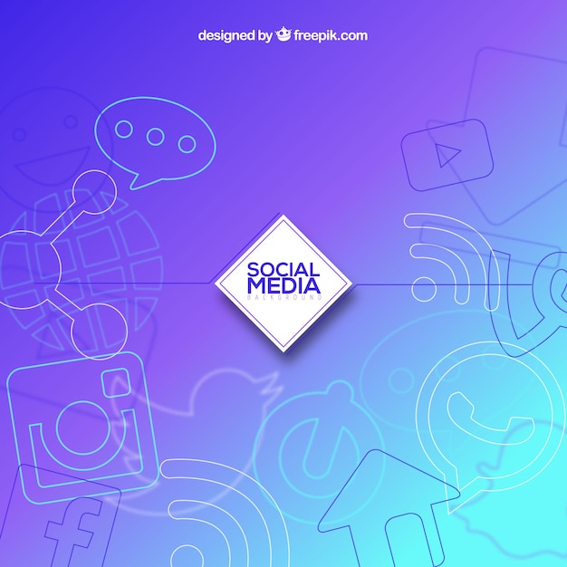 Free vector social media background with flat design