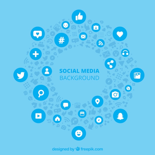 Social media background with flat design