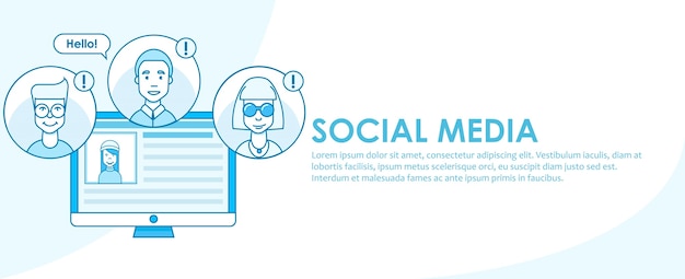 Free vector social media banner strategy