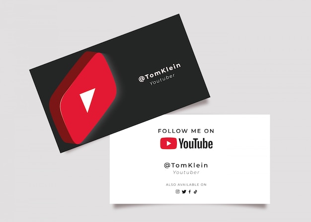 Free vector social media business card 3d