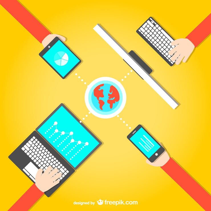 Free Vector social media business meeting