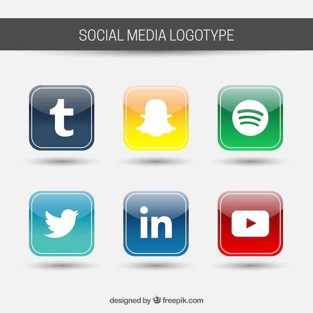 Free vector social media colored icons