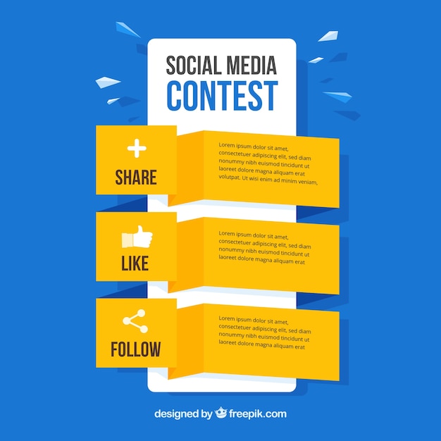 Free vector social media contest steps