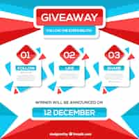 Free vector social media contest steps