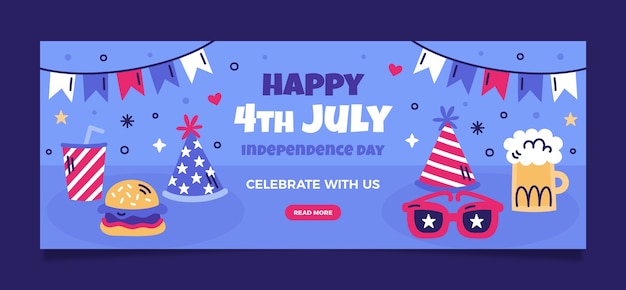 アメリカの独立記念日のソーシャル メディア カバー テンプレート