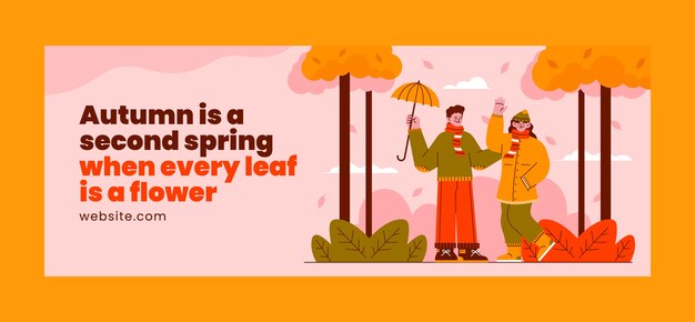 Social media cover template for autumn season celebration