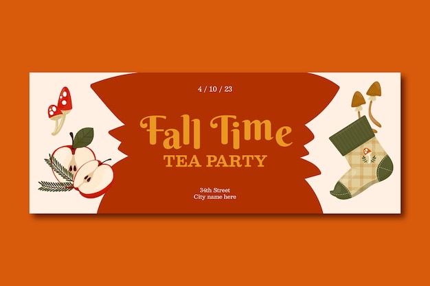 Free vector social media cover template for autumn season celebration