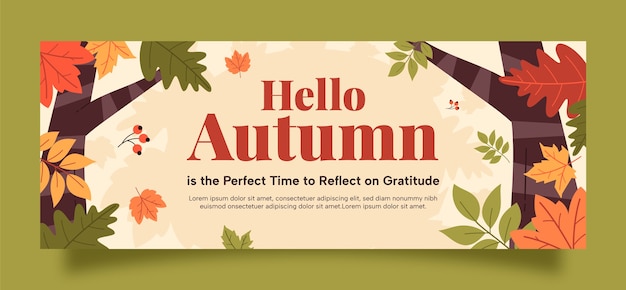 Social media cover template for autumn season celebration