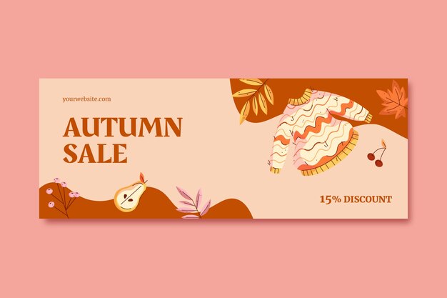 Social media cover template for autumn season celebration