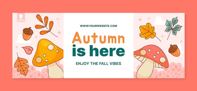 Free vector social media cover template for autumn season celebration