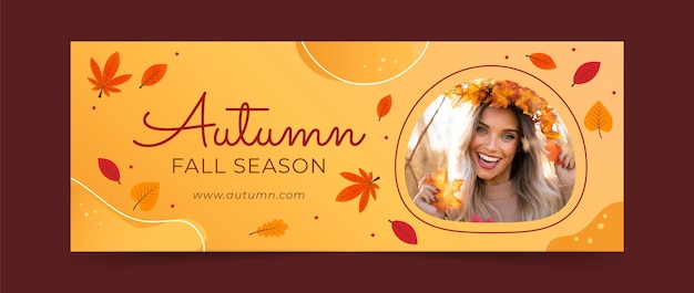 Free vector social media cover template for autumn season celebration