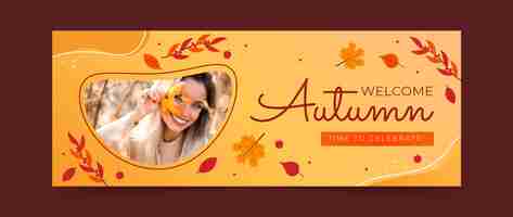 Free vector social media cover template for autumn season celebration