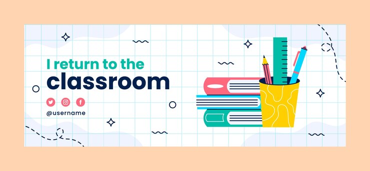 Free Vector social media cover template for back to school season