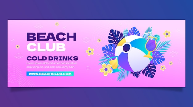 Social media cover template for beach club and party