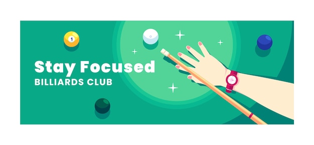 Social media cover template for billiards club and pool game