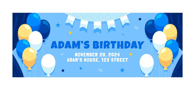 Social media cover template for birthday party celebration