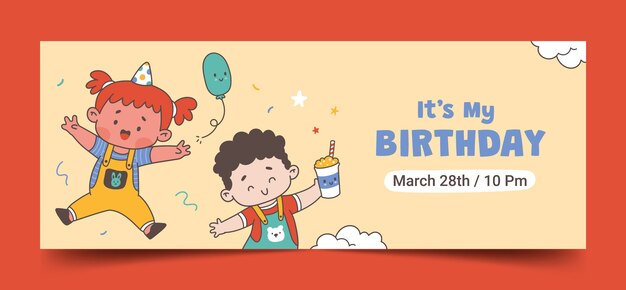 Social media cover template for birthday party celebration