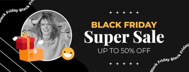 Modello di copertina dei social media per le vendite del black friday