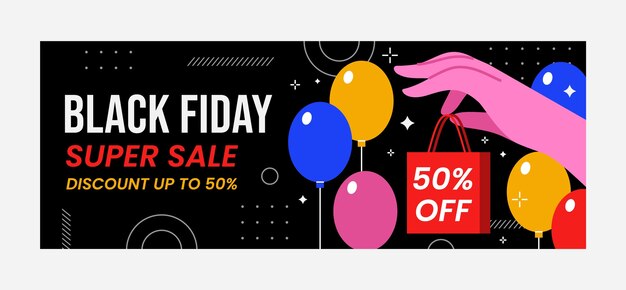 social media cover template for black friday sales