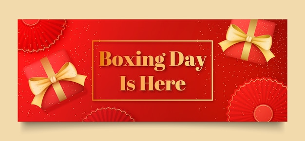 Free vector social media cover template for boxing day sales