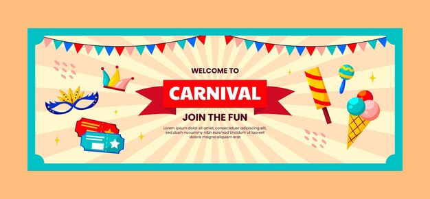 Social media cover template for carnival party celebration