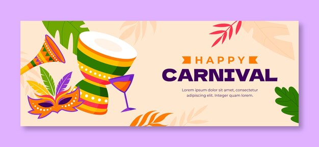 Social media cover template for carnival party celebration