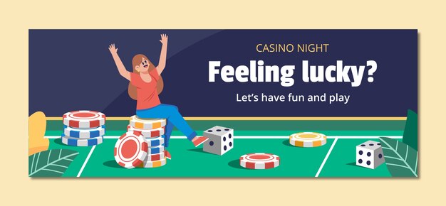 social media cover template for casino experience and gambling