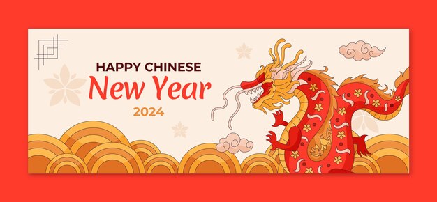 Social media cover template for chinese new year festival