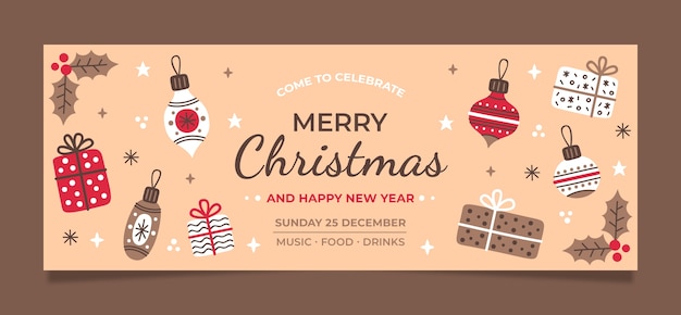 Free vector social media cover template for christmas season celebration