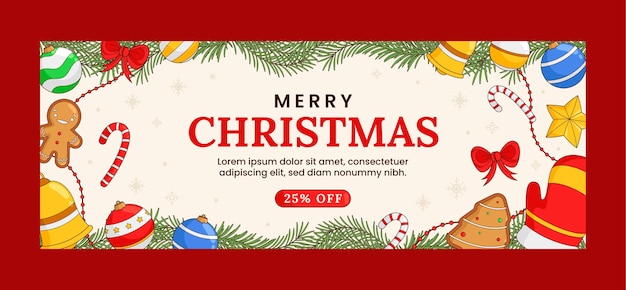 Social media cover template for christmas season celebration