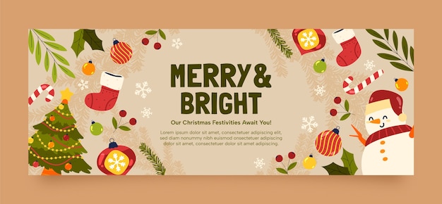 Free vector social media cover template for christmas season celebration