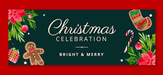 Free vector social media cover template for christmas season celebration