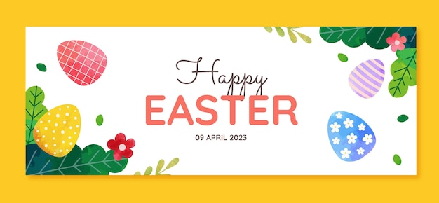 Free vector social media cover template for easter celebration