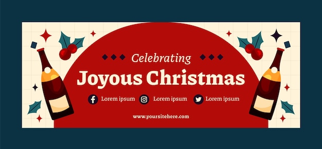 クリスマス シーズンのお祝いのソーシャル メディアの表紙のテンプレート