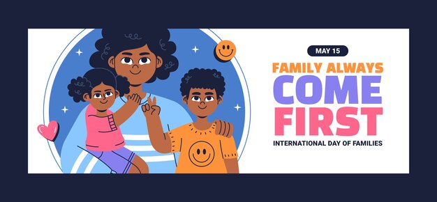 국제 가족의 날을 위한 소셜 미디어 표지 템플릿