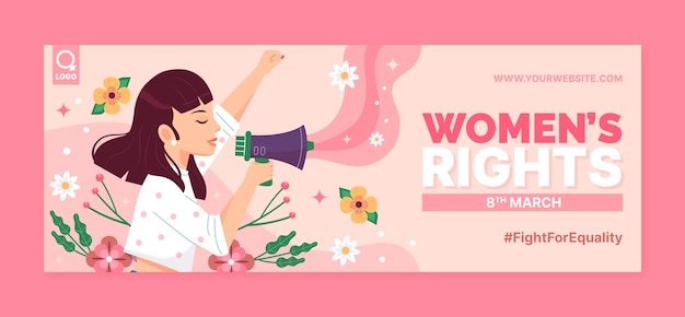 무료 벡터 국제 여성의 날 축하를 위한 소셜 미디어 표지 템플릿