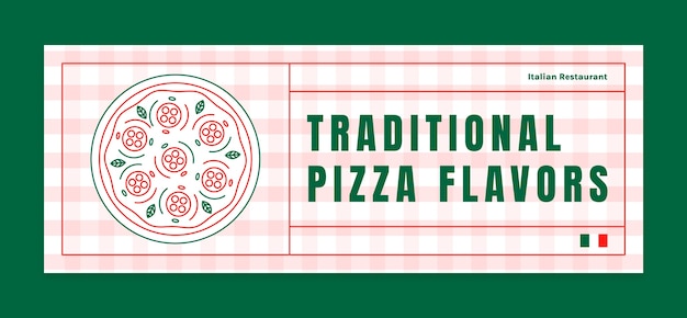 무료 벡터 전통적인 이탈리아 음식 레스토랑을 위한 소셜 미디어 표지 템플릿