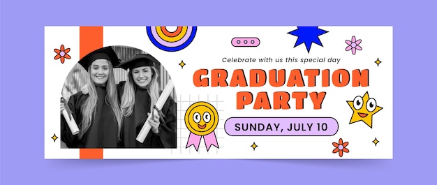 Social media cover template for graduation celebration