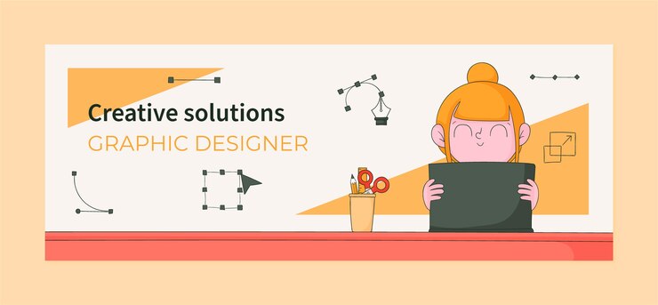 मुफ़्त वेक्टर social media cover template for graphic design company