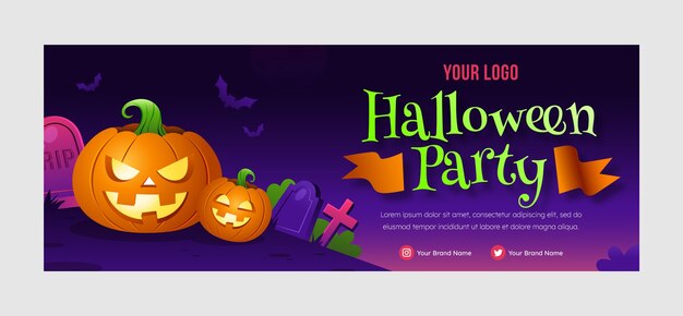 Social media cover template for halloween celebration