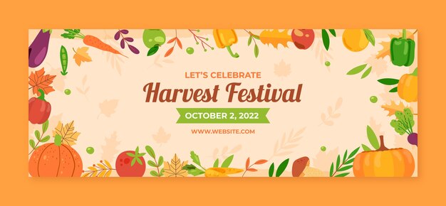 Social media cover template for harvest festival celebration
