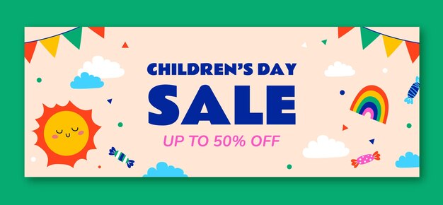 Social media cover template for international children's day celebration